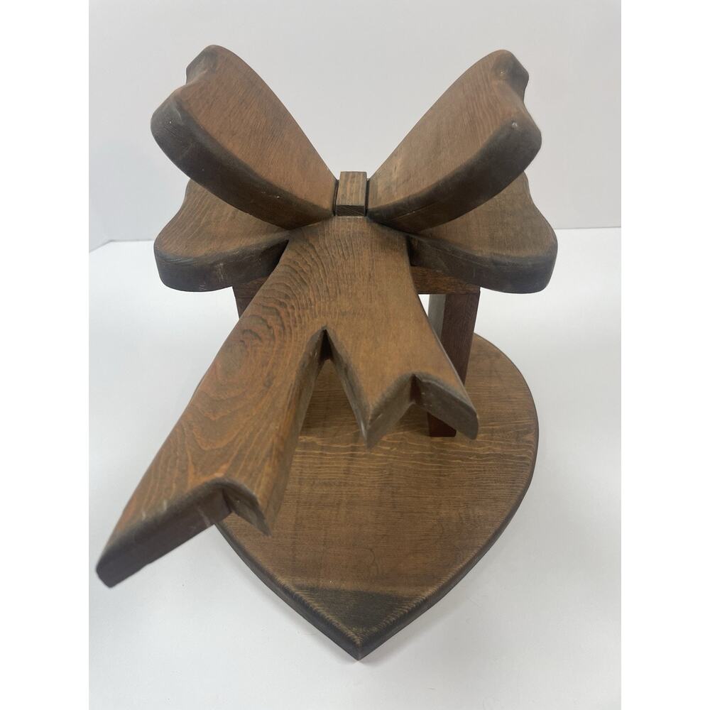 Vintage Wood Wall Mount Blanket/Quilt Bow Shape Hanger